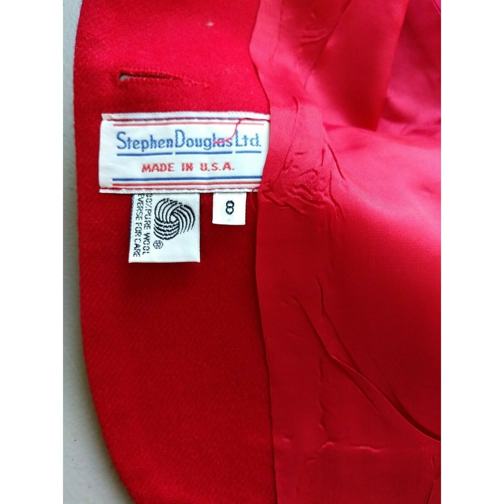 Stephen Douglas Blazer Womens 8P Red Wool NOS Nautical Equestrian Old Money NEW - Picture 5 of 11
